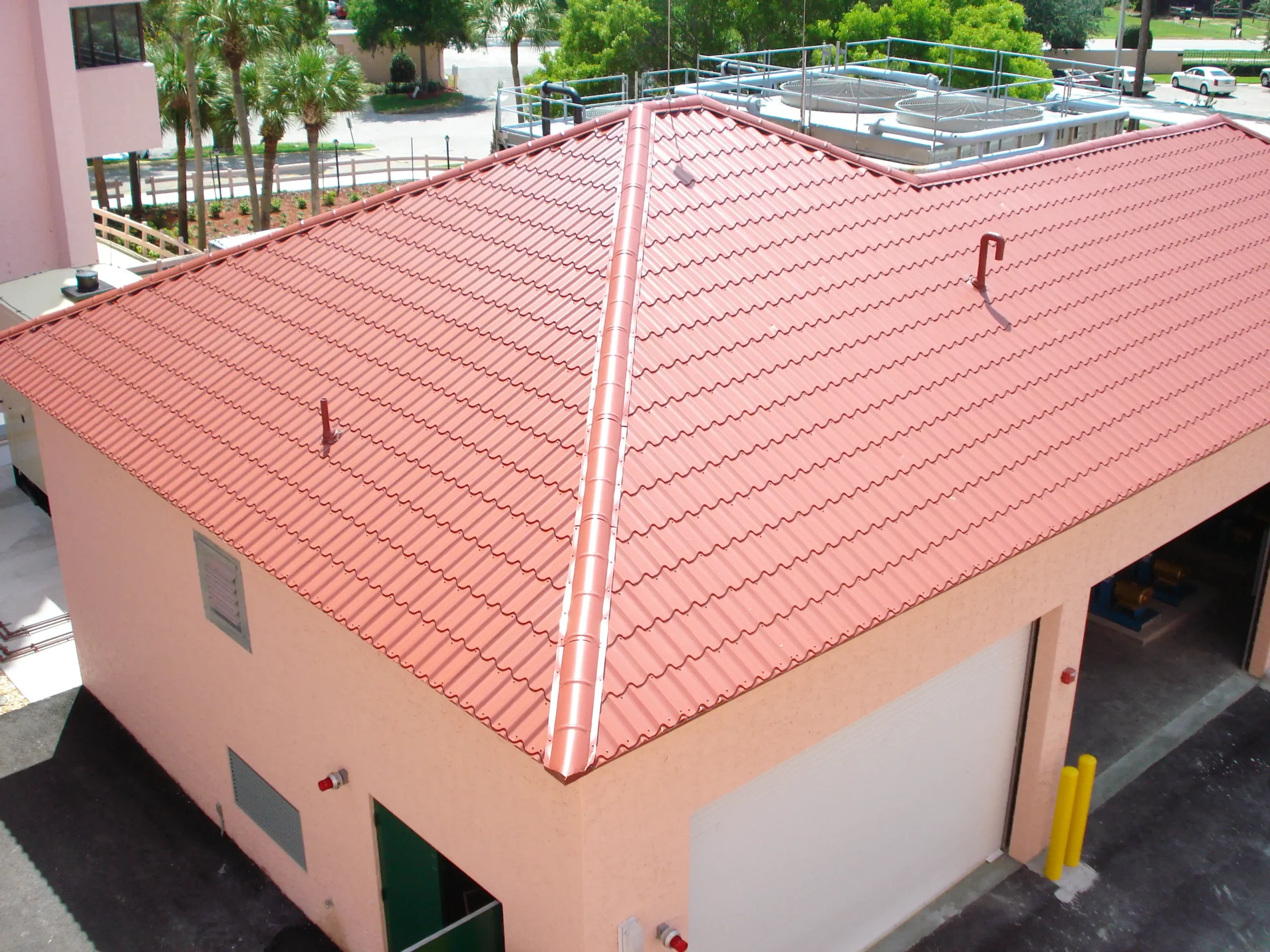 Orange Metal Commercial Roofing